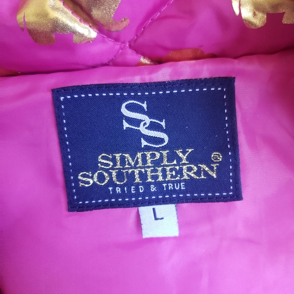 Sale!! Simply Southern Pink and Gold Elephant Vest - Picture 2 of 4